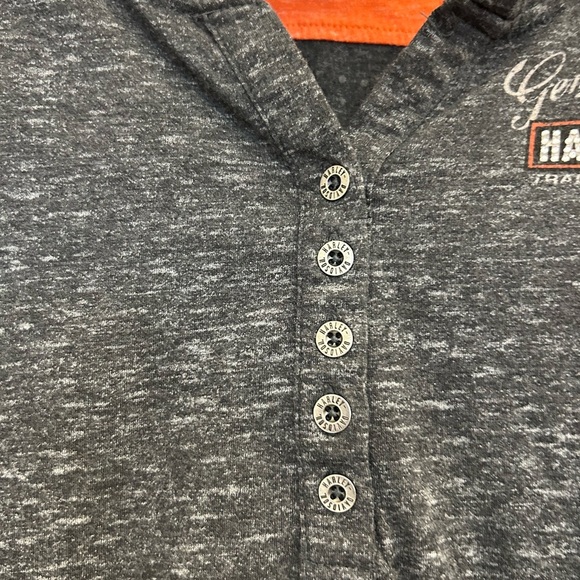 Harley-Davidson S NWOT Gray and Orange Long Sleeve Tee “Gas Can” - Picture 8 of 14